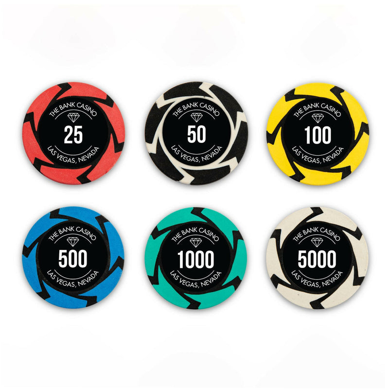 Swirl Bank Casino Poker Chipset - 300 and 500 Pieces, Clay, 40 MM, 14g