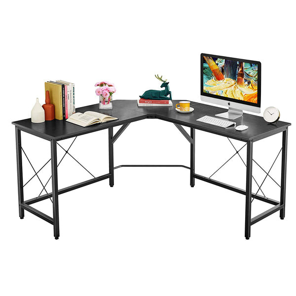 Mr Ironstone L Shaped Gaming Table-59 Inches, Black/White/Vintage Board