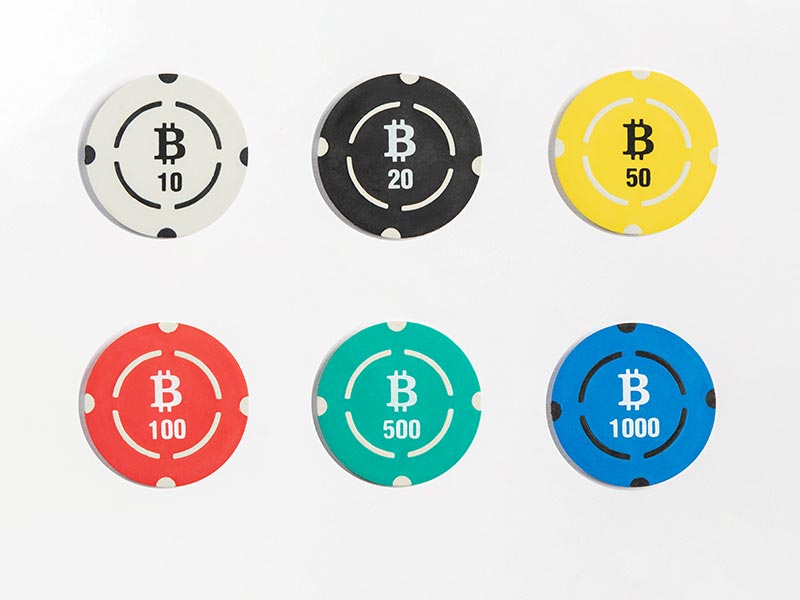 Crypto BTC Poker Chips Set - 300 & 500 Pieces, Clay , 40 MM, 12g
