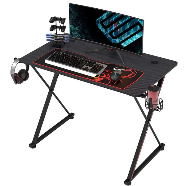 Eureka Ergonomic Gaming Desk - 39 Inches, X Shaped, Black