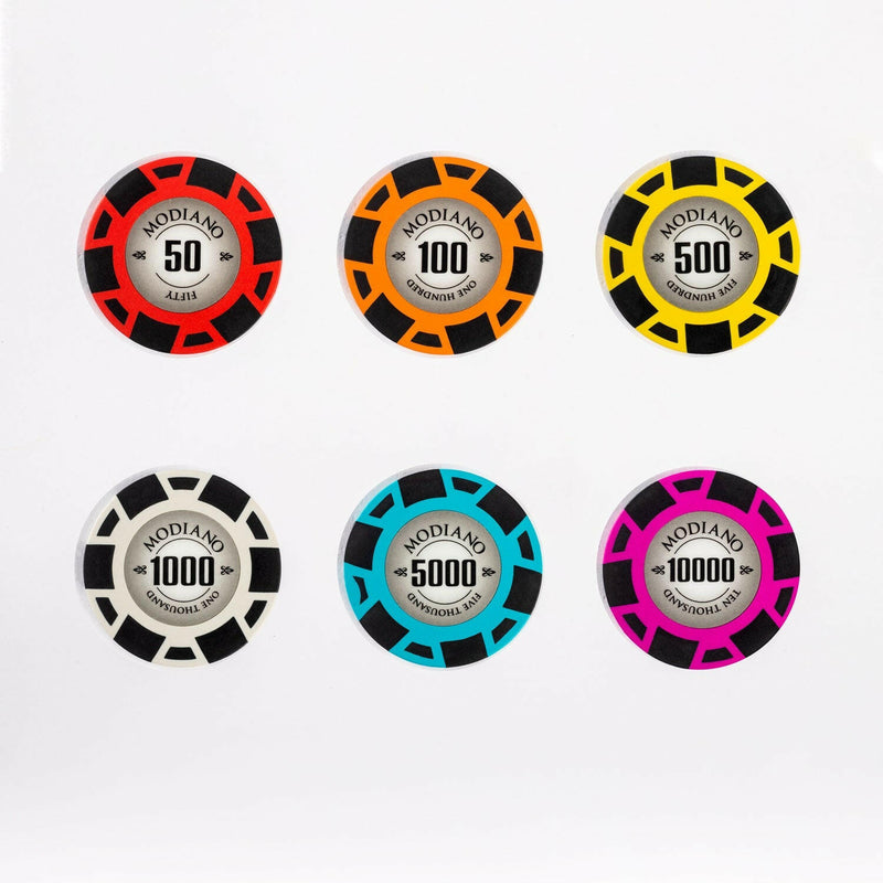 Modiano Poker Chips Set - 500 Pieces & 30 Plaques, Clay, 45 MM, 18g