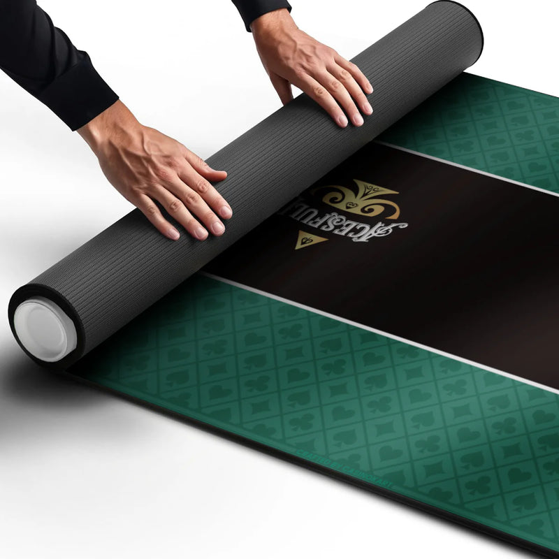 Acesfull Poker Mat - Oval, 6x3ft