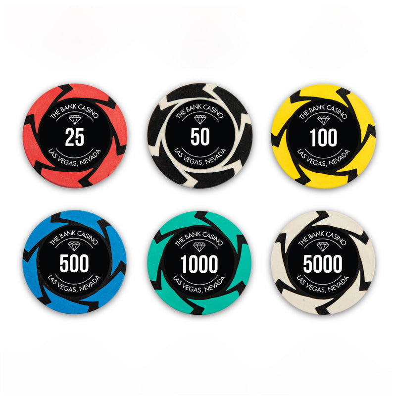 Swirl Bank Casino Poker Chipset- Clay Material, 300 and 500 Pieces