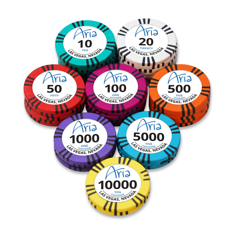 Aria Vegas TS Poker Chips Set- 300 And 500 Pieces, Clay, 40 MM, 14g