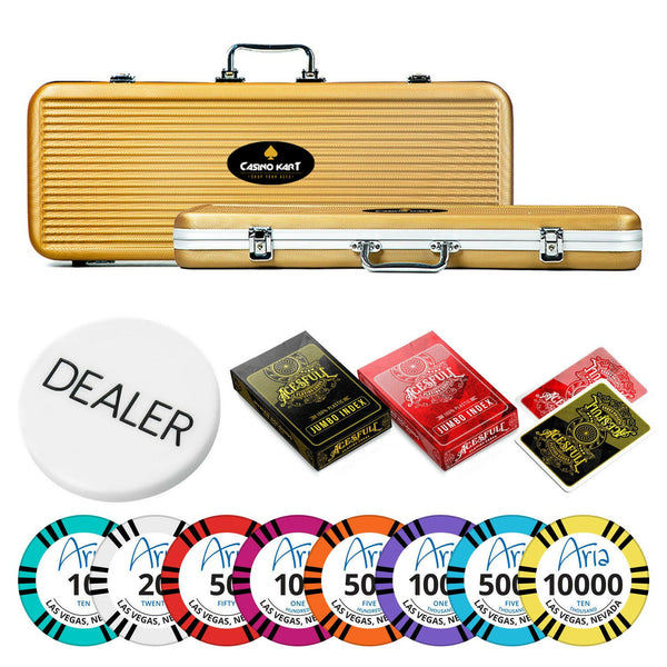 Aria Vegas Poker Chipset - TS, 300/500 Pcs, Clay, 40mm, 14g