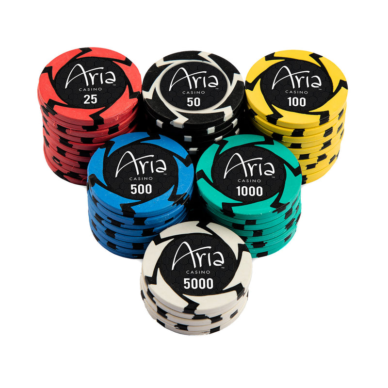 Aria Casino Poker Chips Set- 300 And 500 Pieces, Clay, 40 MM, 14g