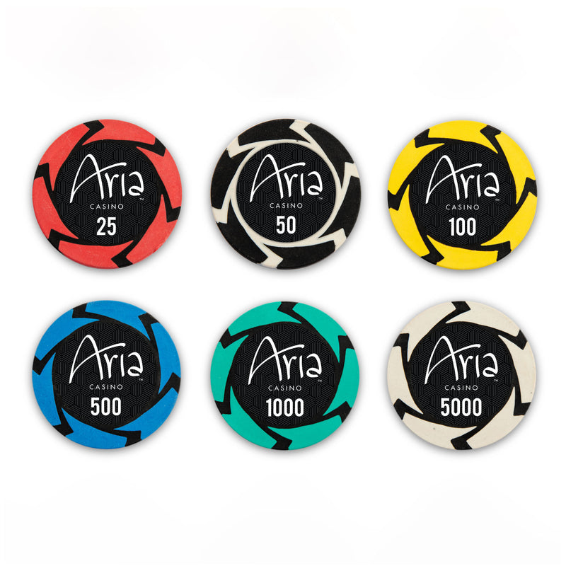 Aria Casino Poker Chips Set- 300 And 500 Pieces, Clay, 40 MM, 14g