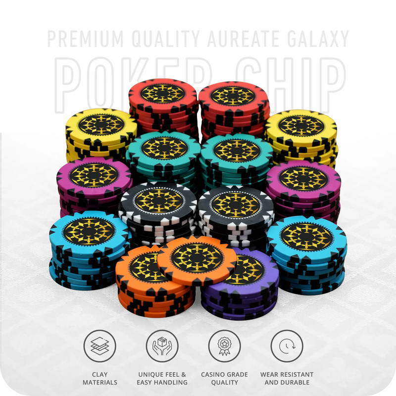 Aureate Galaxy Poker Chipset without Denominations - GR, 300/500 Pcs, Clay, 40mm, 14g