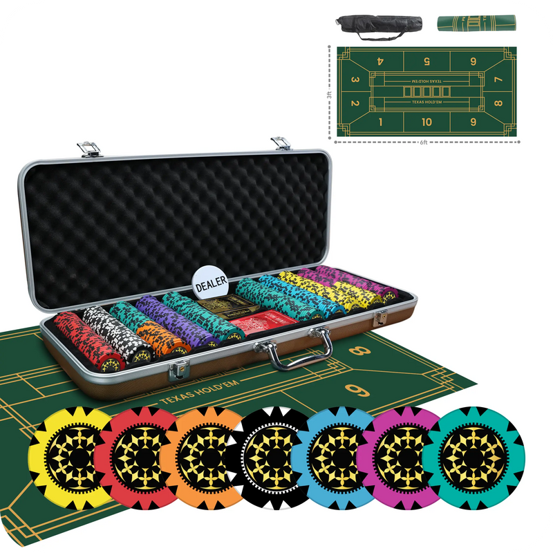 Aureate Galaxy Poker Chipset without Denominations - GR, 300/500 Pcs, Clay, 40mm, 14g