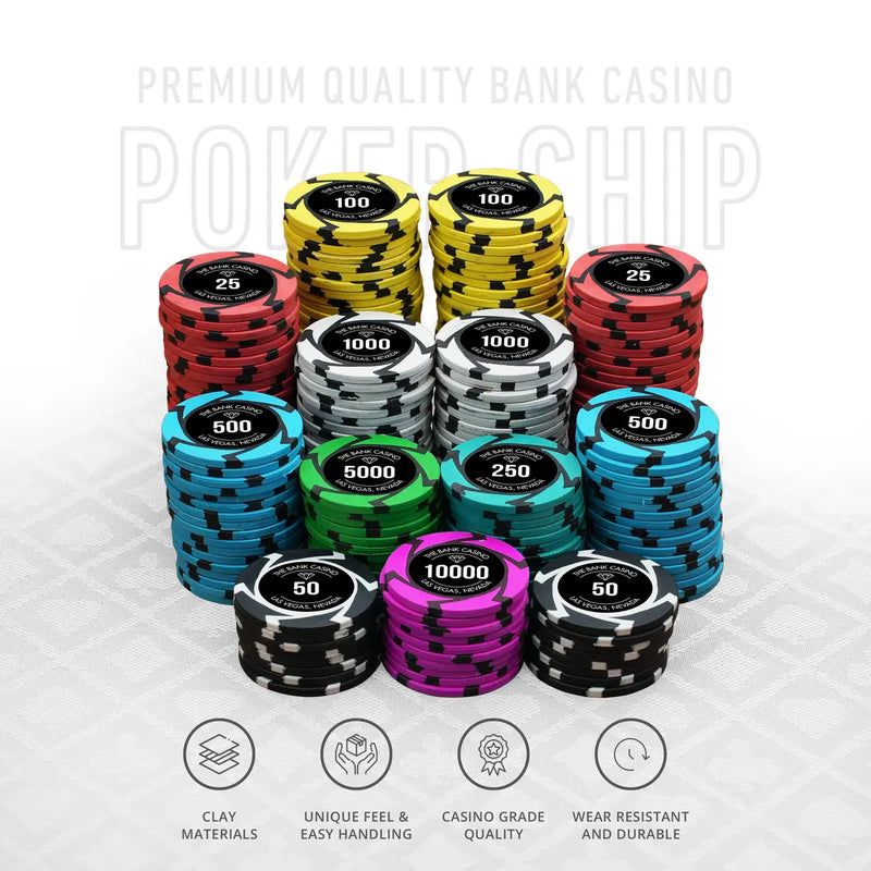 Bank Casino Poker Chipset - EPT, 300/500 Pcs, Clay, 40mm, 14g