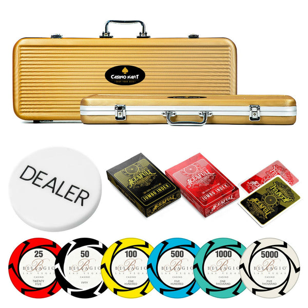 Bellagio Casino Poker Chipset - EPT, 300/500 Pcs, Clay, 40mm, 14g