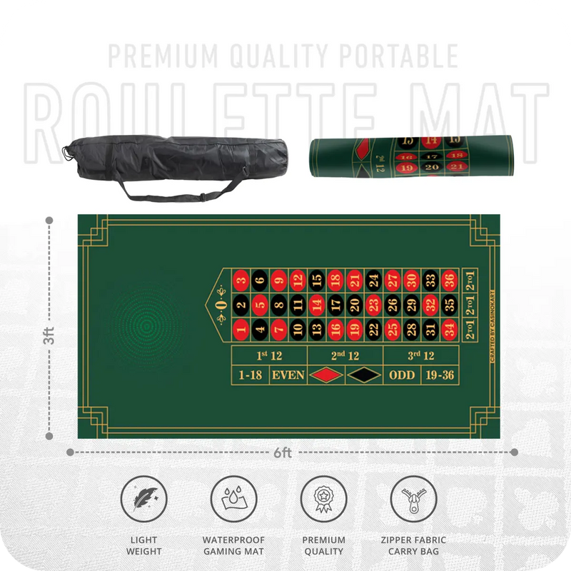 Bet Vault Roulette Table Mat - Rectangle, 6x3ft