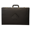 Black briefcase with a spade symbol on a white background