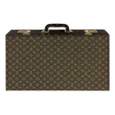 Brown suitcase with pattern on a white background