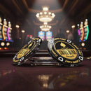 Poker Buttons with 'Casino Kart' branding on a blurred casino background