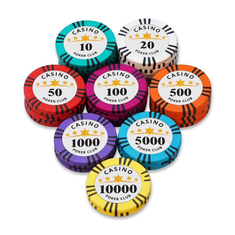 Casino Club TS Poker Chips Set- 300 And 500 Pieces, Clay, 40 MM, 14g