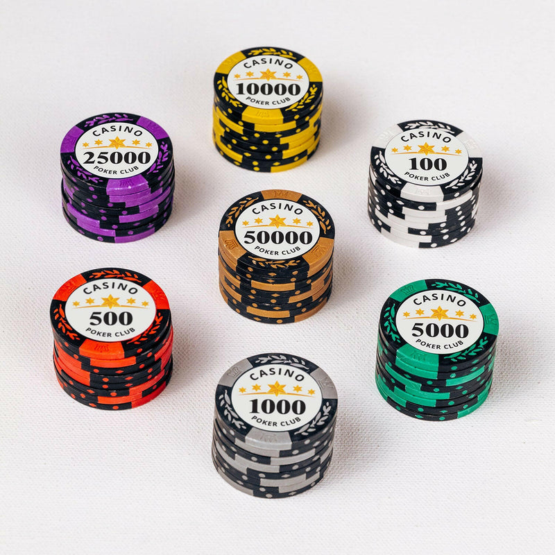 Casino Club MC Poker Chips Set- 300 And 500 Pieces, Clay, 40 MM, 14g