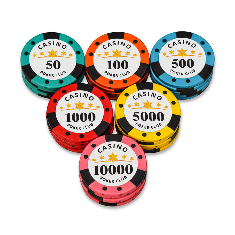 Casino Club NH Poker Chips Set- 300 And 500 Pieces, Clay, 40 MM, 14g