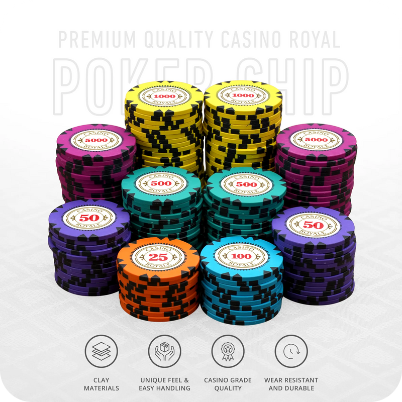 Casino Royale Poker Chipset - GR, 300/500 Pcs, Clay, 40mm, 14g