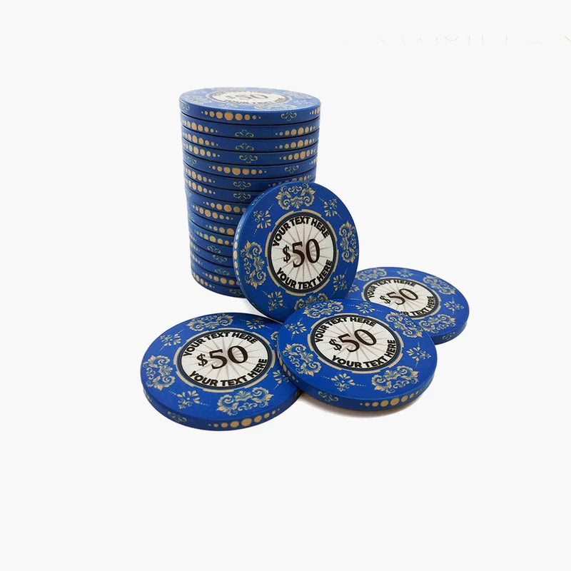 Customisable Ceramic Poker Chips - 300/500 Pcs, 45mm, 14g