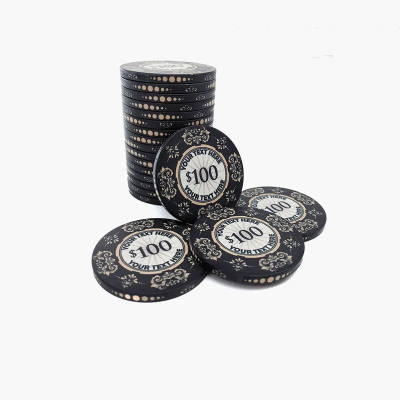 Customisable Ceramic Poker Chips - 300/500 Pcs, 45mm, 14g