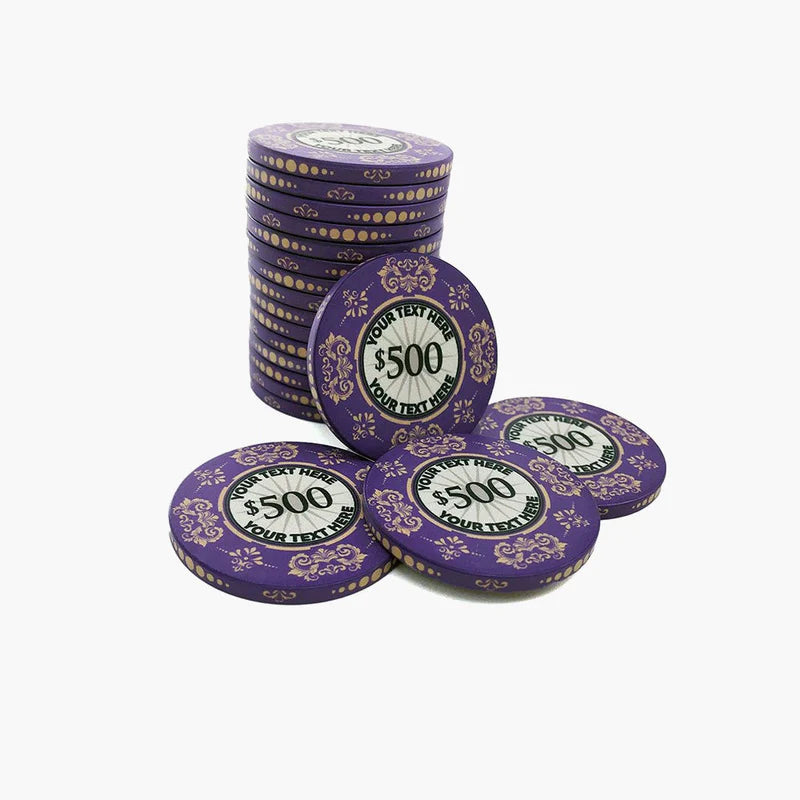 Customisable Ceramic Poker Chips - 300/500 Pcs, 45mm, 14g