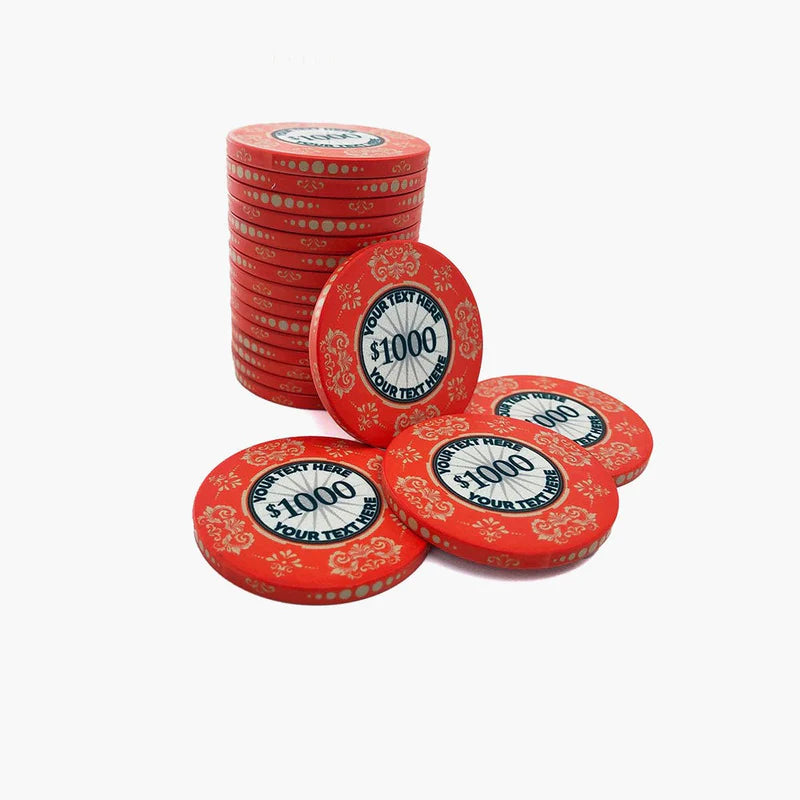 Customisable Ceramic Poker Chips - 300/500 Pcs, 45mm, 14g