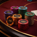 Conquer Gunpowder Poker Chipset- SD, 500/800/1000/1200 Pcs, 30/50/80/100 Plaques, Clay, 50mm, 21g