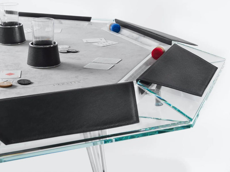 Cronus Glass Poker Table