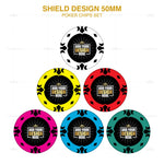 Customisable Casino Poker Chips, Shield Design, 50mm