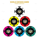 Customisable Casino Poker Chips, Shield Design, 50mm