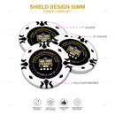 Customisable Casino Poker Chips, Shield Design, 50mm