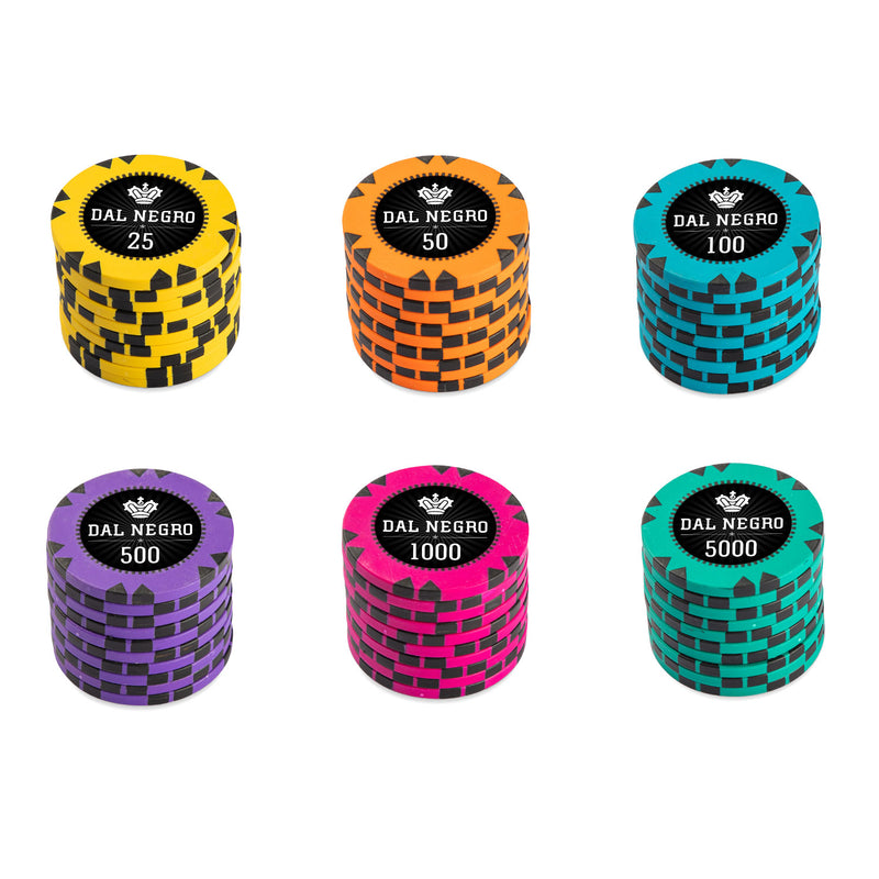 Dal Negro Poker Chips Set- 300 And 500 Pieces, Clay, 40 MM, 14g