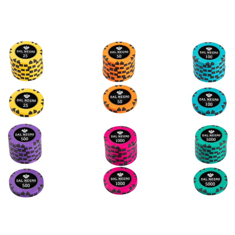 Dal Negro Poker Chips Set- 300 And 500 Pieces, Clay, 40 MM, 14g