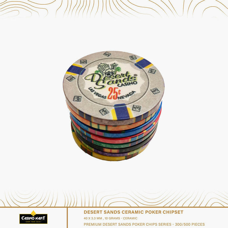 Desert Sands Poker Chips Set - 300 & 500 Pieces, Ceramic, 40 MM, 12g