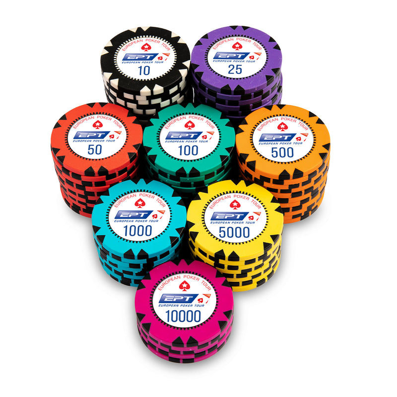 EPT Europe Poker Chips Set- 300 And 500 Pieces, Clay, 40 MM, 14g