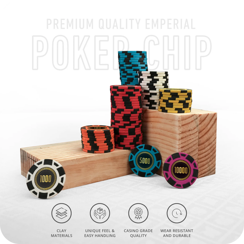 Emperial Poker Chipset - TN, 500/800 Pcs, 30/50 Plaques, Clay, 45mm, 18g