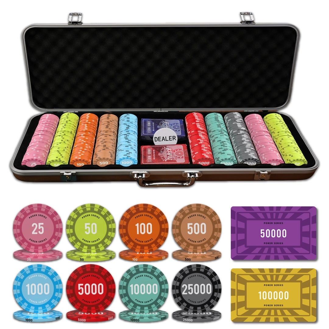 Eterna Poker Chipset - 300/500 Pcs, 10/20 Plaques, Ceramic, 40/45/50mm, 10/14/17g