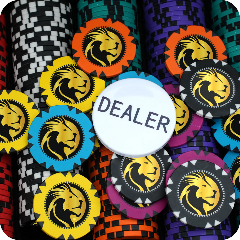 Fearless Lion Poker Chipset without Denominations - GR, 300/500 Pcs, Clay, 40mm, 14g