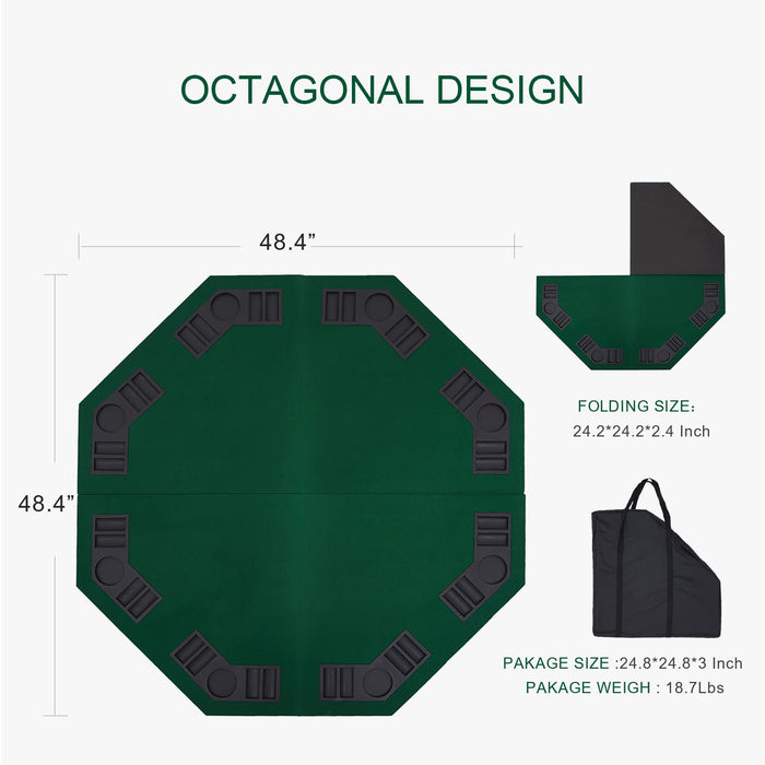 Folding Poker Table Top - Octagonal, 4x4ft