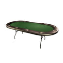 Poker table with green playing surface on a white background
