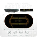 Premium quality portable poker mat with carrying bags on a white background