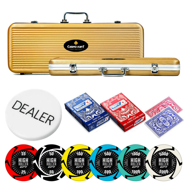 High Roller Poker Chipset - EPT, 300/500 Pieces, Clay, 40mm, 14g