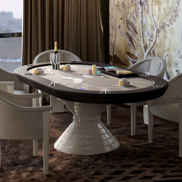 Italian Serene Poker Table- Oval Shape, Luxury