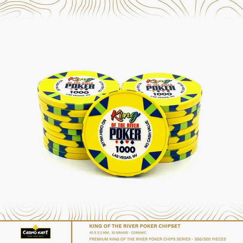 King of The River Poker Chips Set - 300 & 500 Pieces, Ceramic, 40 MM, 12g