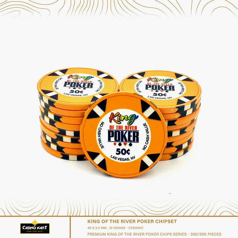 King of The River Poker Chips Set - 300 & 500 Pieces, Ceramic, 40 MM, 12g