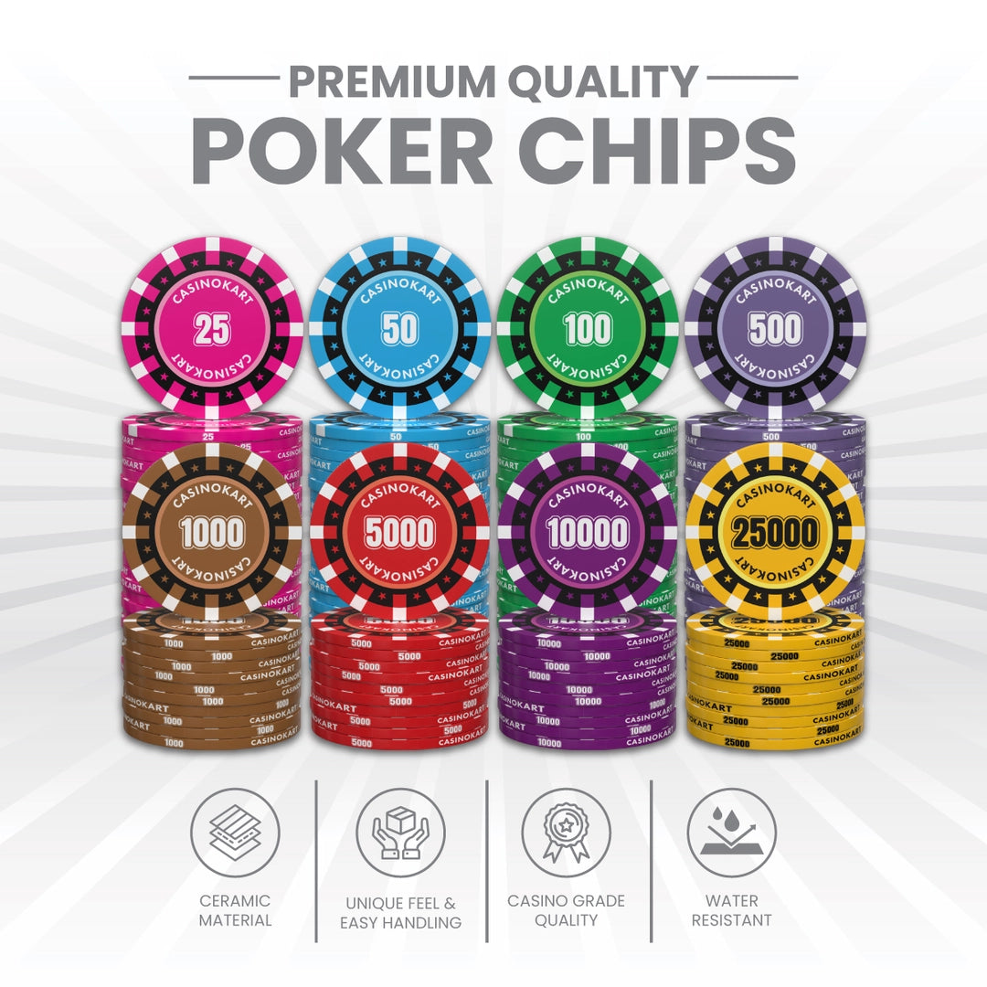 Lambent Poker Chipset - 300/500 Pcs, 10/20 Plaques, Ceramic, 40/45/50mm, 10/14/17g