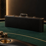 Luxe Leatherite Poker Chips Case - Black