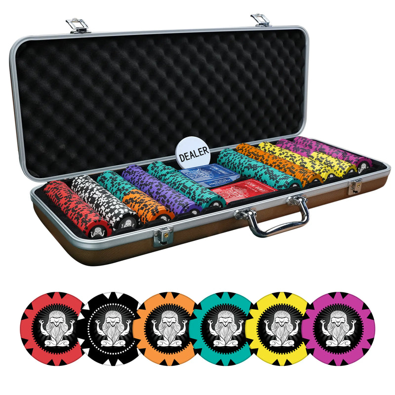 Muscular Lion Poker Chipset without Denominations - GR, 300/500 Pcs, Clay, 40mm, 14g