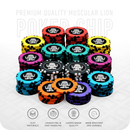 Muscular Lion Poker Chipset w/o Denomination - GR, 300/500 Pcs, Clay, 40mm, 14g